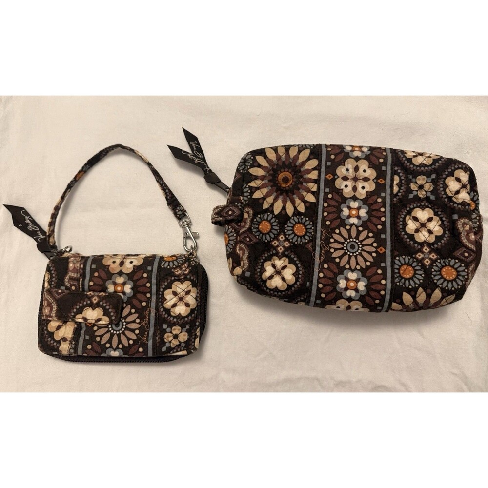 VERA BRADLEY CARRY IT ALL WRISTLET and MAKEUP BAG IN CANYON - Both Excellent!